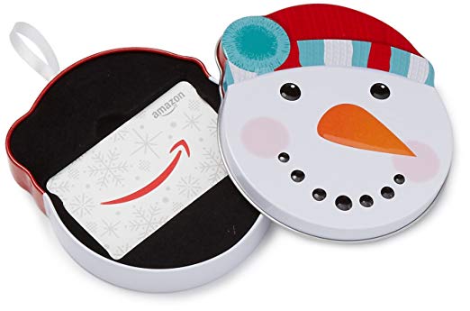 Gift Card in a Snowman Tin